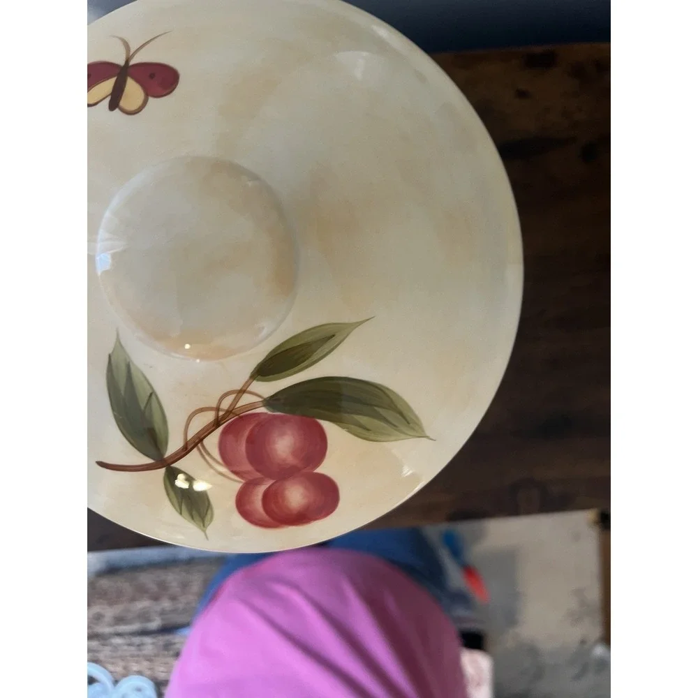 Pier 1 Provence Hand‎ Painted Fruit Canister French Country Farmhouse Kitchen